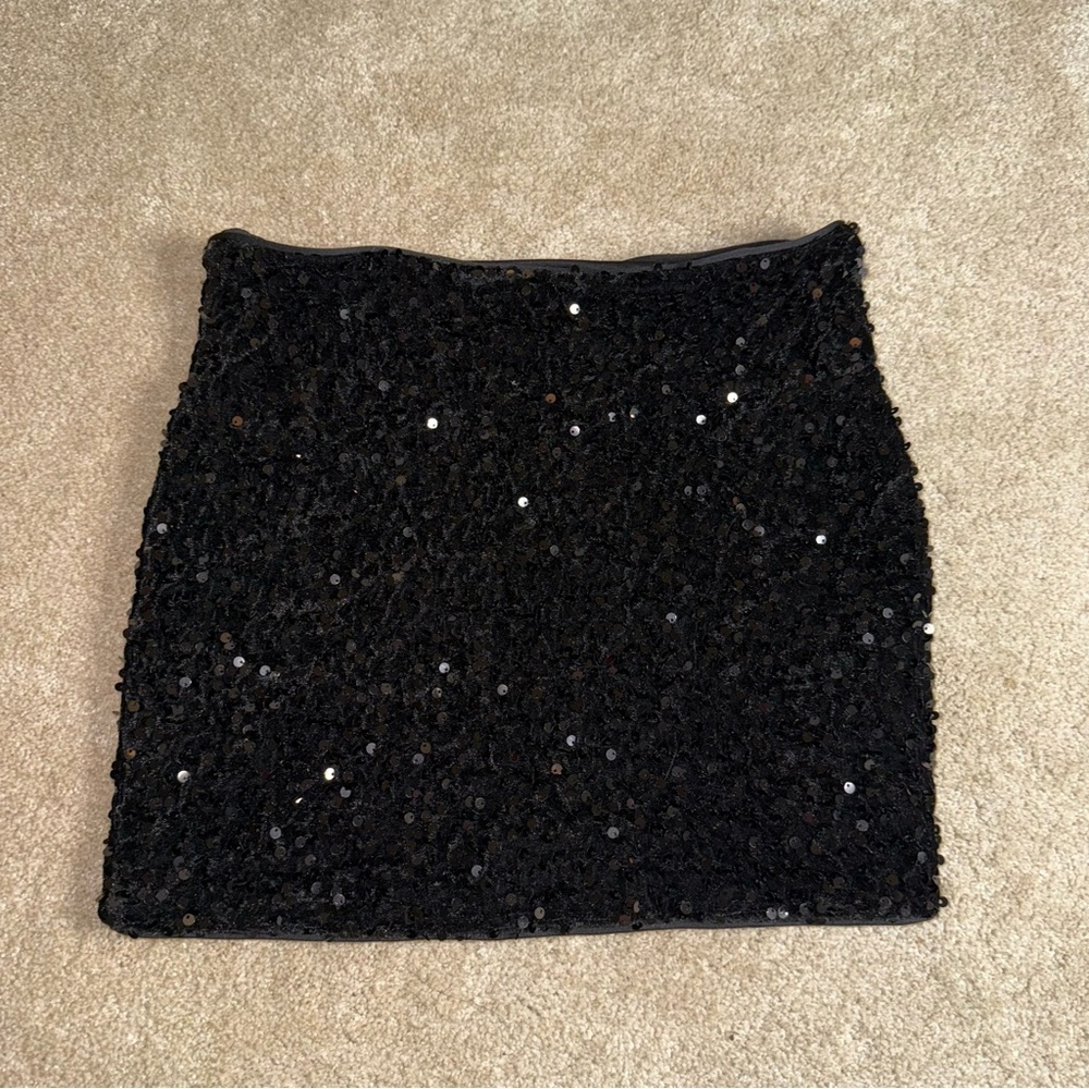 Black Shein Sequins Skirt